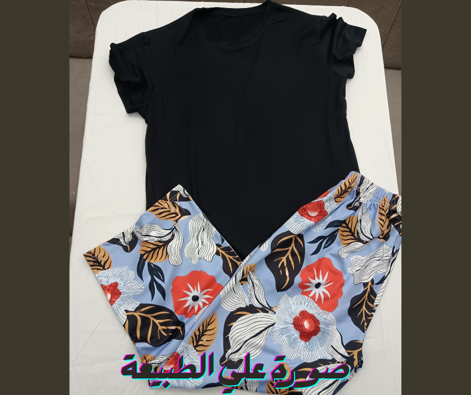 SL Black Flourish Blue Pajama