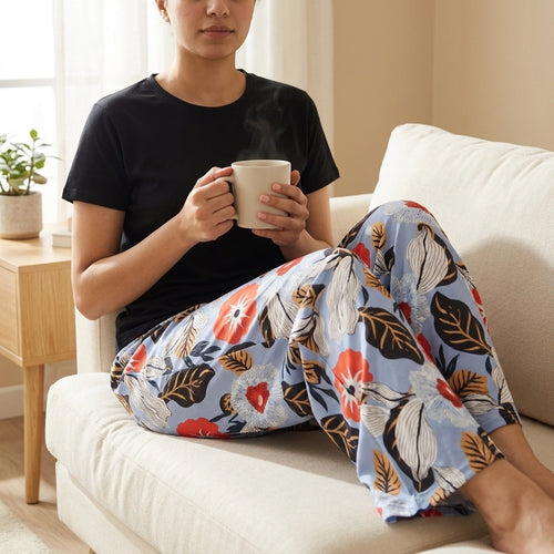 SL Black Flourish Blue Pajama